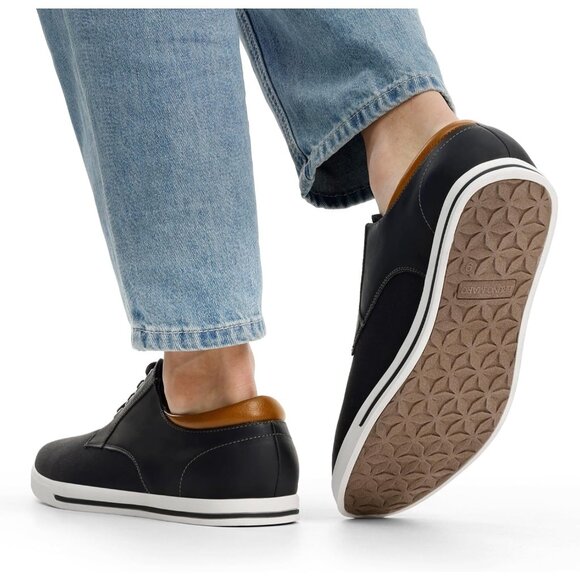 Bruno Marc Men Black Sneakers Canvas Synthetic Lace Up Comfortable Casual Shoes - Picture 5 of 10